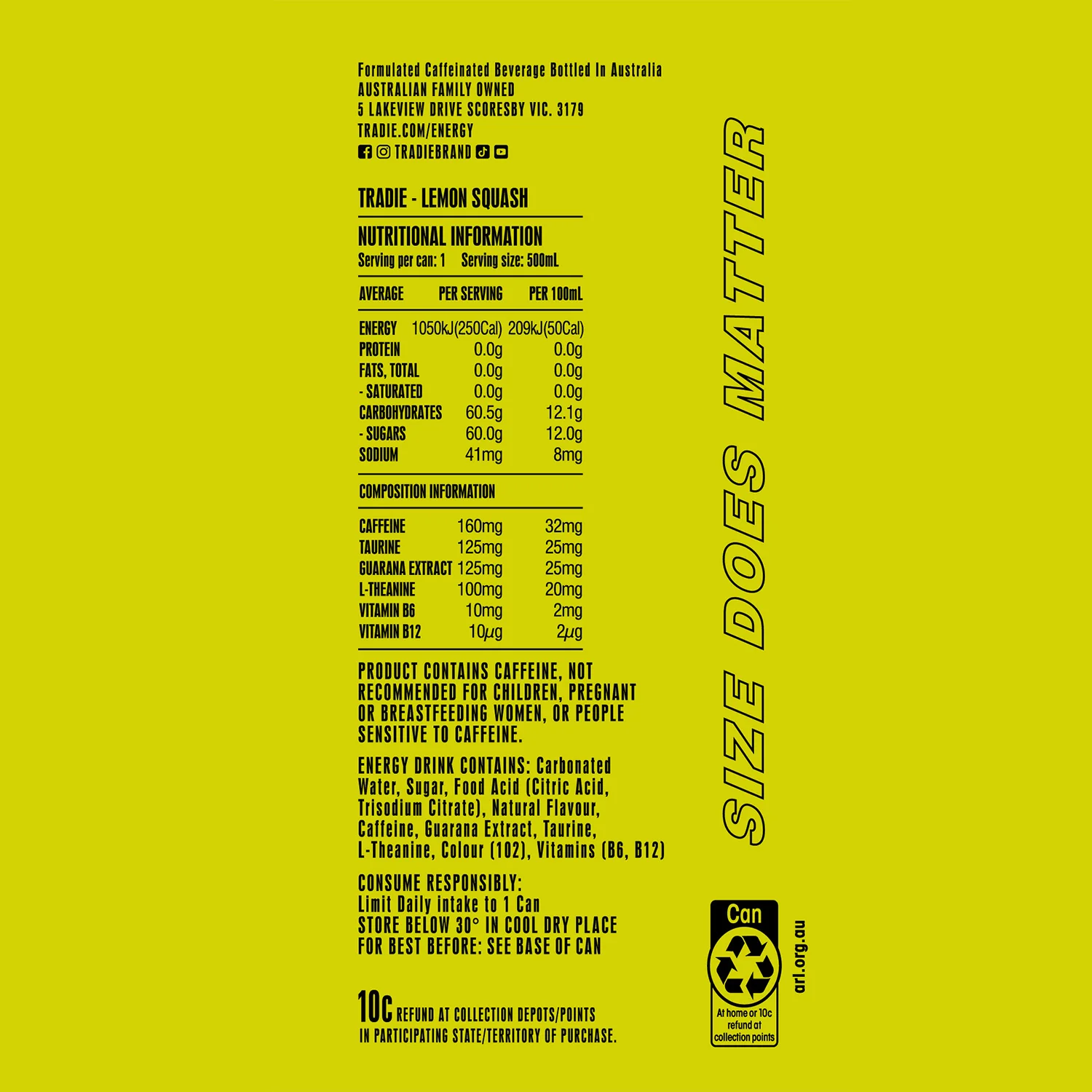 Energy Drink 500mL 12 Pack - Image 4