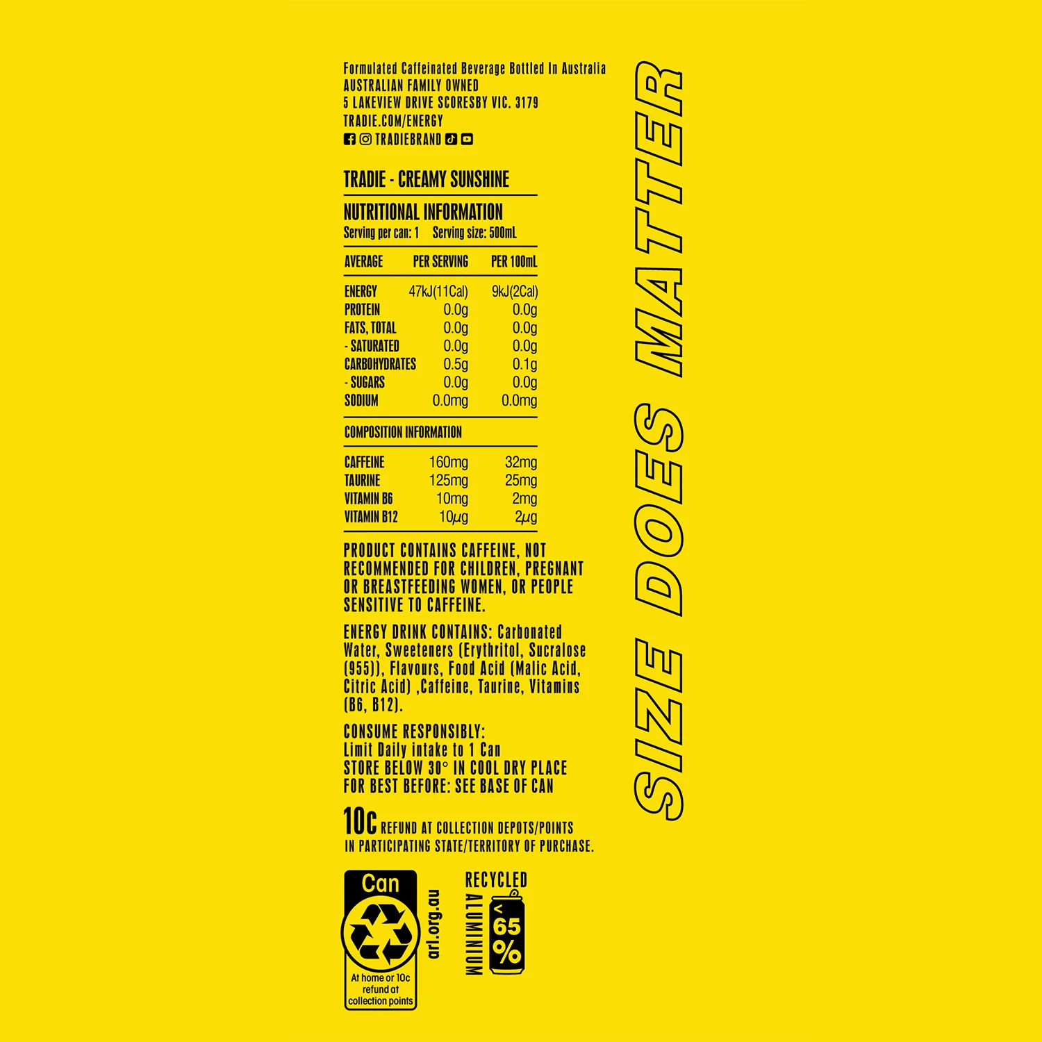 Energy Drink Zero Sugar 500mL 12 Pack - Image 4