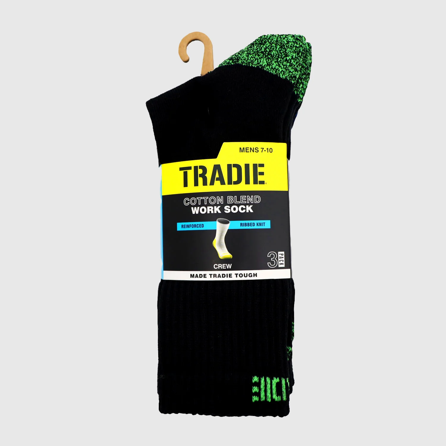 Ribbed Cotton Crew Sock 3 Pack - Image 4